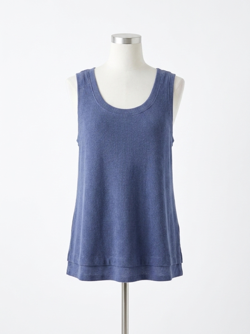 NEW ANDREE BY UNIT women's baby ribbed knit tank top - plus in navy